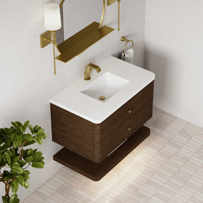 Allamari 36" Single Vanity, Sable w/ Single Hole 3 CM White Zeus Silestone Top, view 11