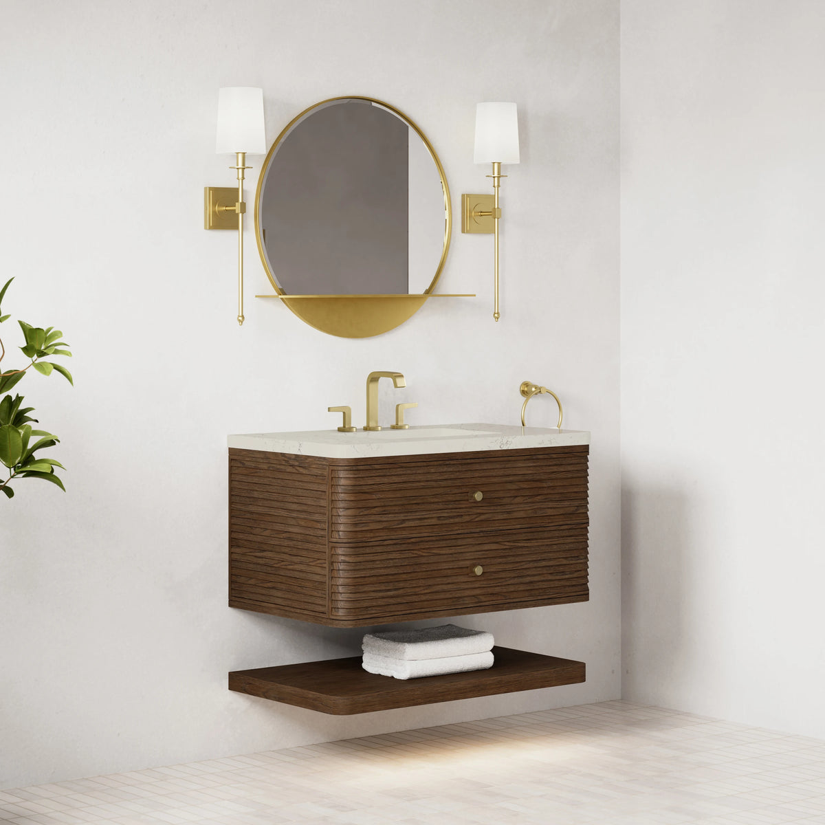 Allamari 36" Single Vanity, Sable w/ 3 CM Siberian Silestone Top, view 4