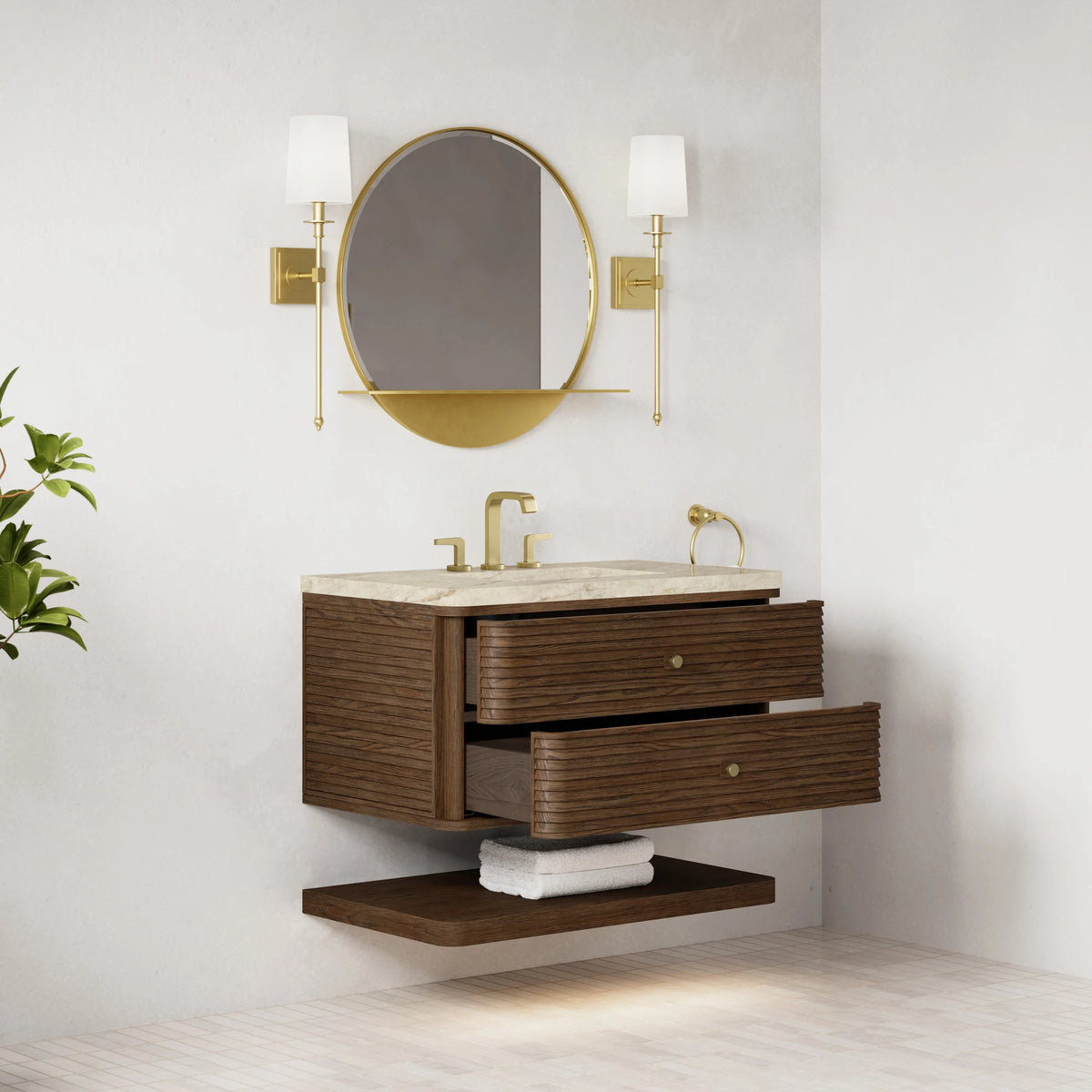 Allamari 36" Single Vanity, Sable w/ 3 CM Tajnar Eclos Top, view 5