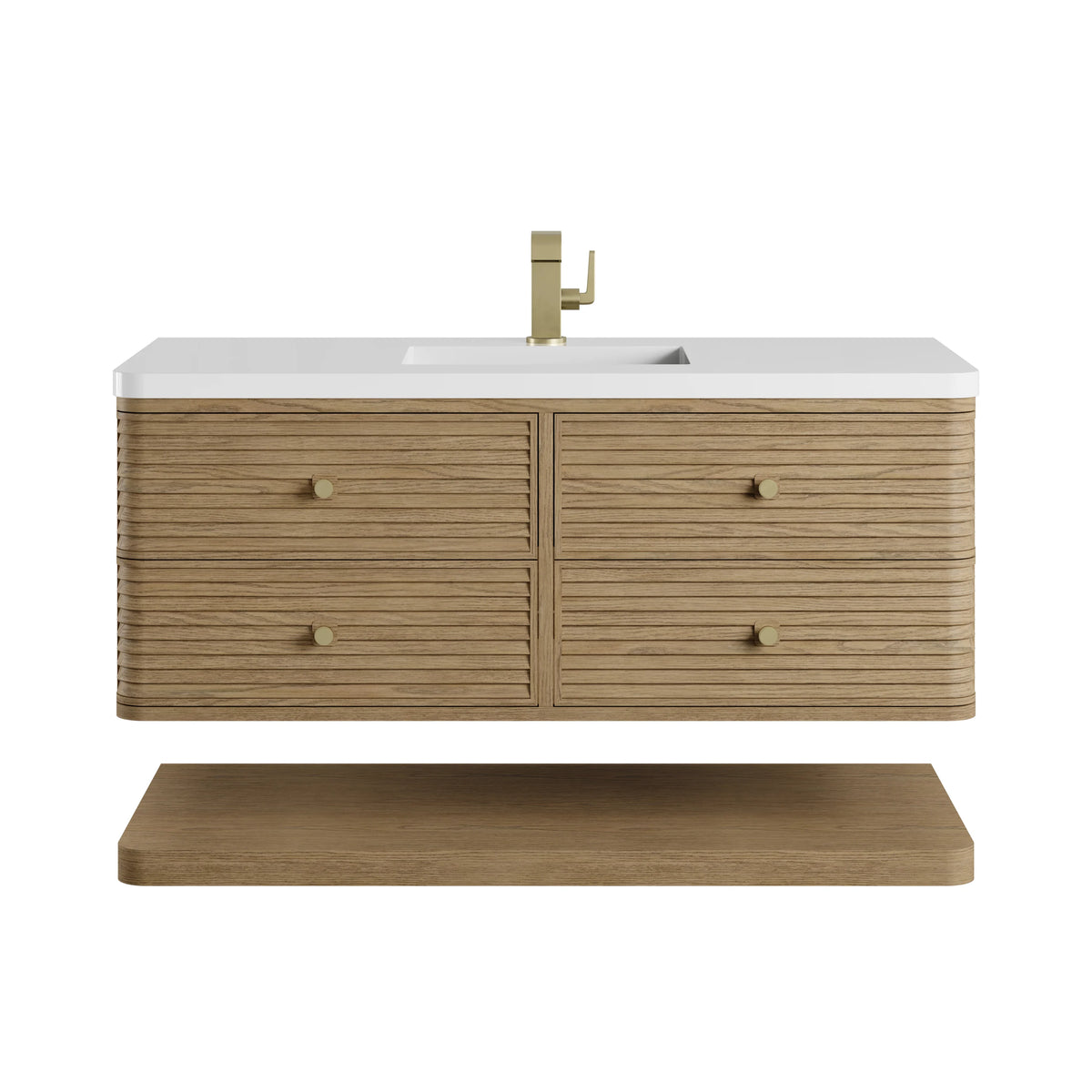 Allamari 48" Single Vanity, Dune Mist w/ Single Hole 3 CM White Zeus Silestone Top