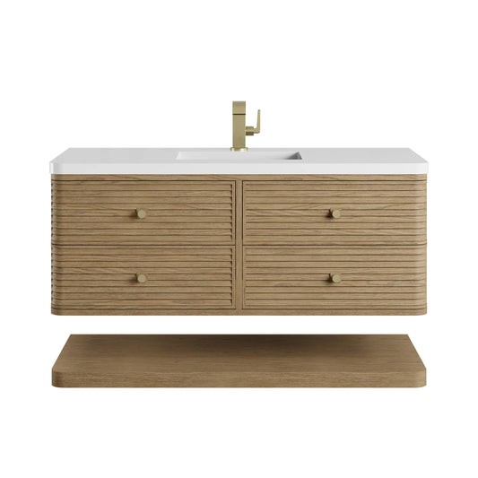 Allamari 48" Single Vanity, Dune Mist w/ Single Hole 3 CM White Zeus Silestone Top