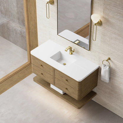 Allamari 48" Single Vanity, Dune Mist w/ Single Hole 3 CM White Zeus Silestone Top, view 11