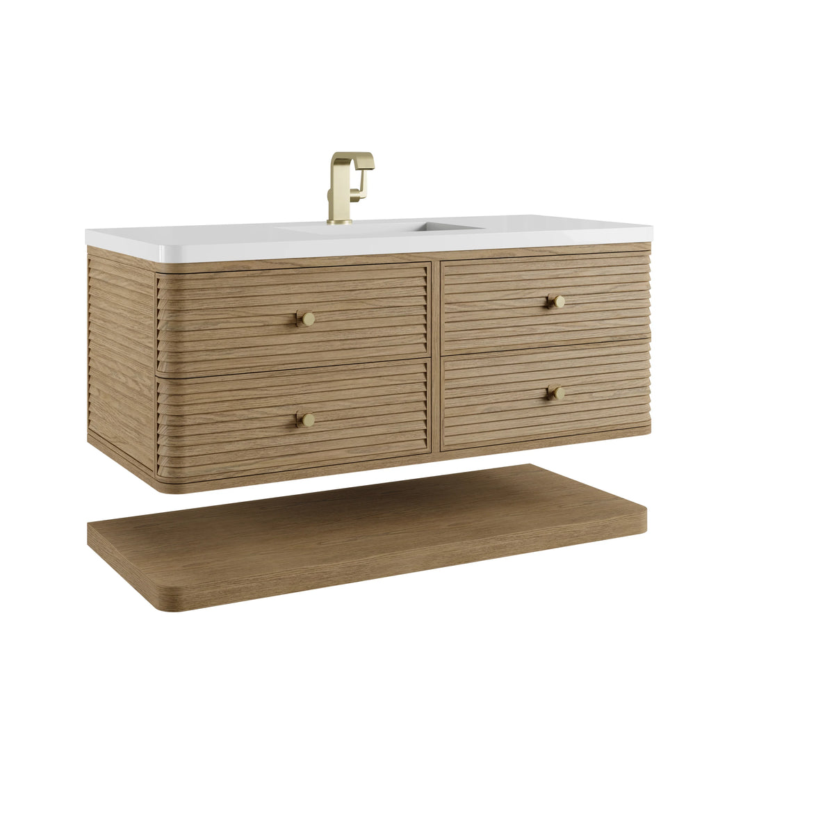 Allamari 48" Single Vanity, Dune Mist w/ Single Hole 3 CM White Zeus Silestone Top, view 14
