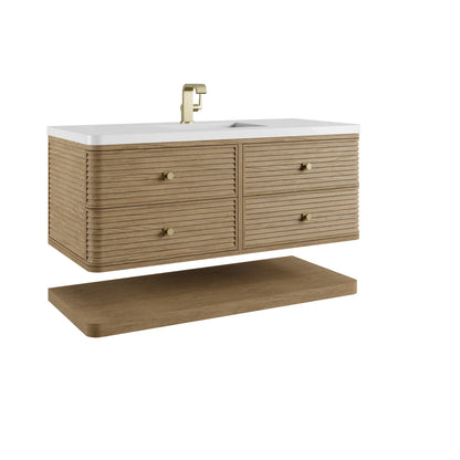 Allamari 48" Single Vanity, Dune Mist w/ Single Hole 3 CM White Zeus Silestone Top, view 14