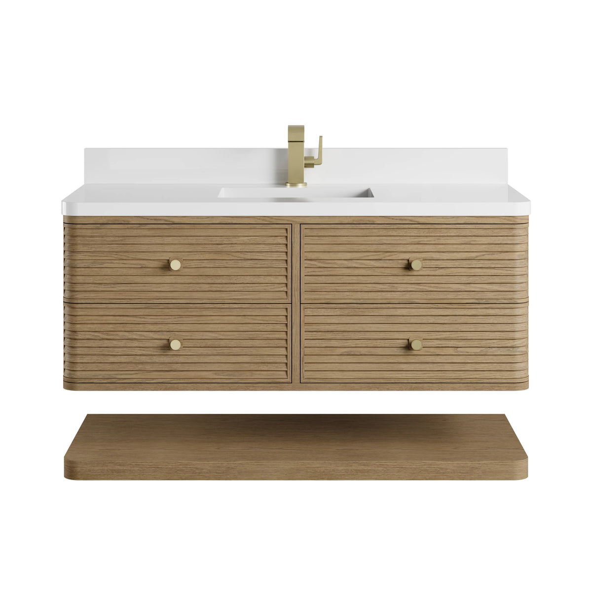 Allamari 48" Single Vanity, Dune Mist w/ Single Hole 3 CM White Zeus Silestone Top, view 2
