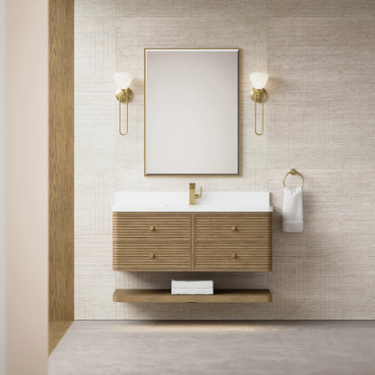 Allamari 48" Single Vanity, Dune Mist w/ Single Hole 3 CM White Zeus Silestone Top, view 6