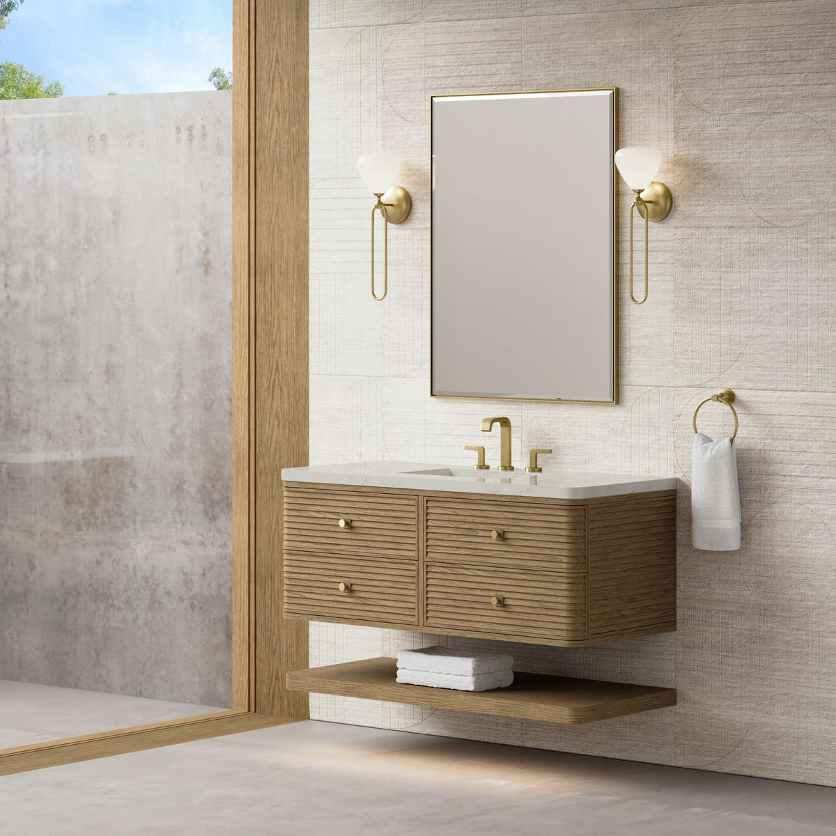 Allamari 48" Single Vanity, Dune Mist w/ 3 CM Siberian Silestone Top w/FreePower Wireless Charger, view 6
