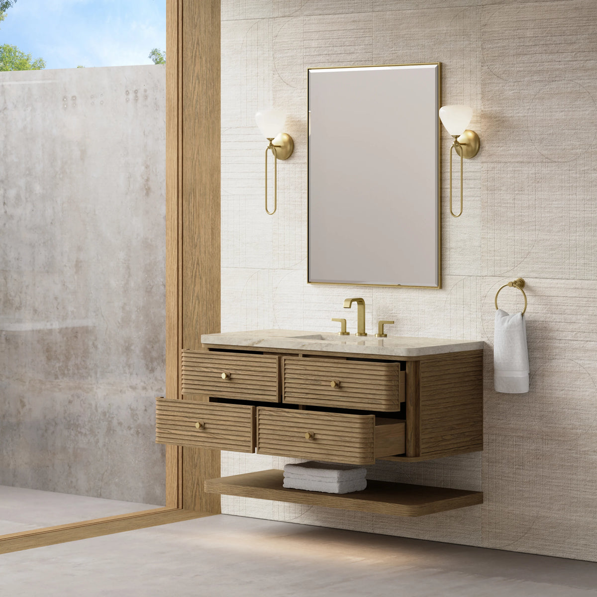 Allamari 48" Single Vanity, Dune Mist w/ 3 CM Tajnar Eclos Top, view 5