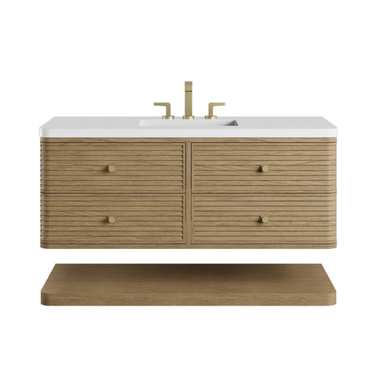 Allamari 48" Single Vanity, Dune Mist w/ 3 CM White Zeus Silestone Top