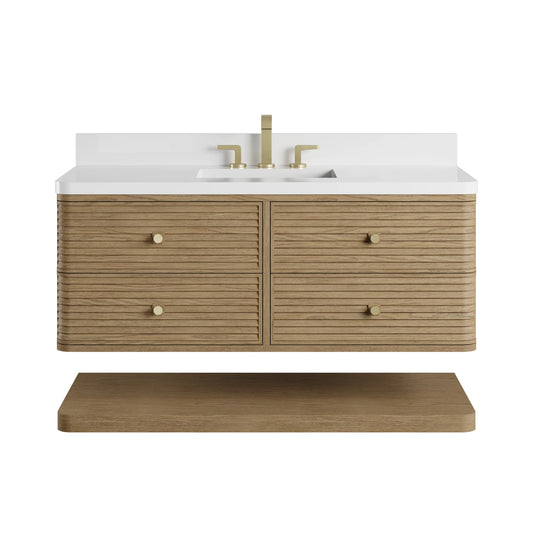 Allamari 48" Single Vanity, Dune Mist w/ 3 CM White Zeus Silestone Top, view 2