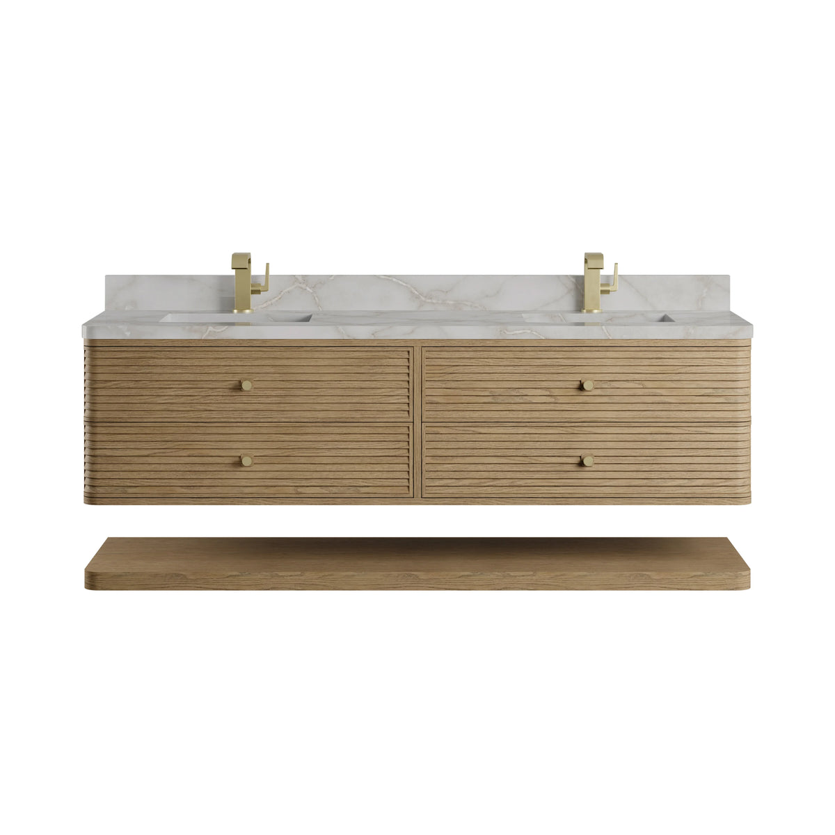 Allamari 72" Double Vanity, Dune Mist w/ Single Hole 3 CM Victorian Silver Silestone Top, view 2