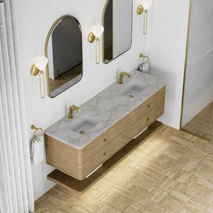 Allamari 72" Double Vanity, Dune Mist w/ Single Hole 3 CM Victorian Silver Silestone Top, view 9