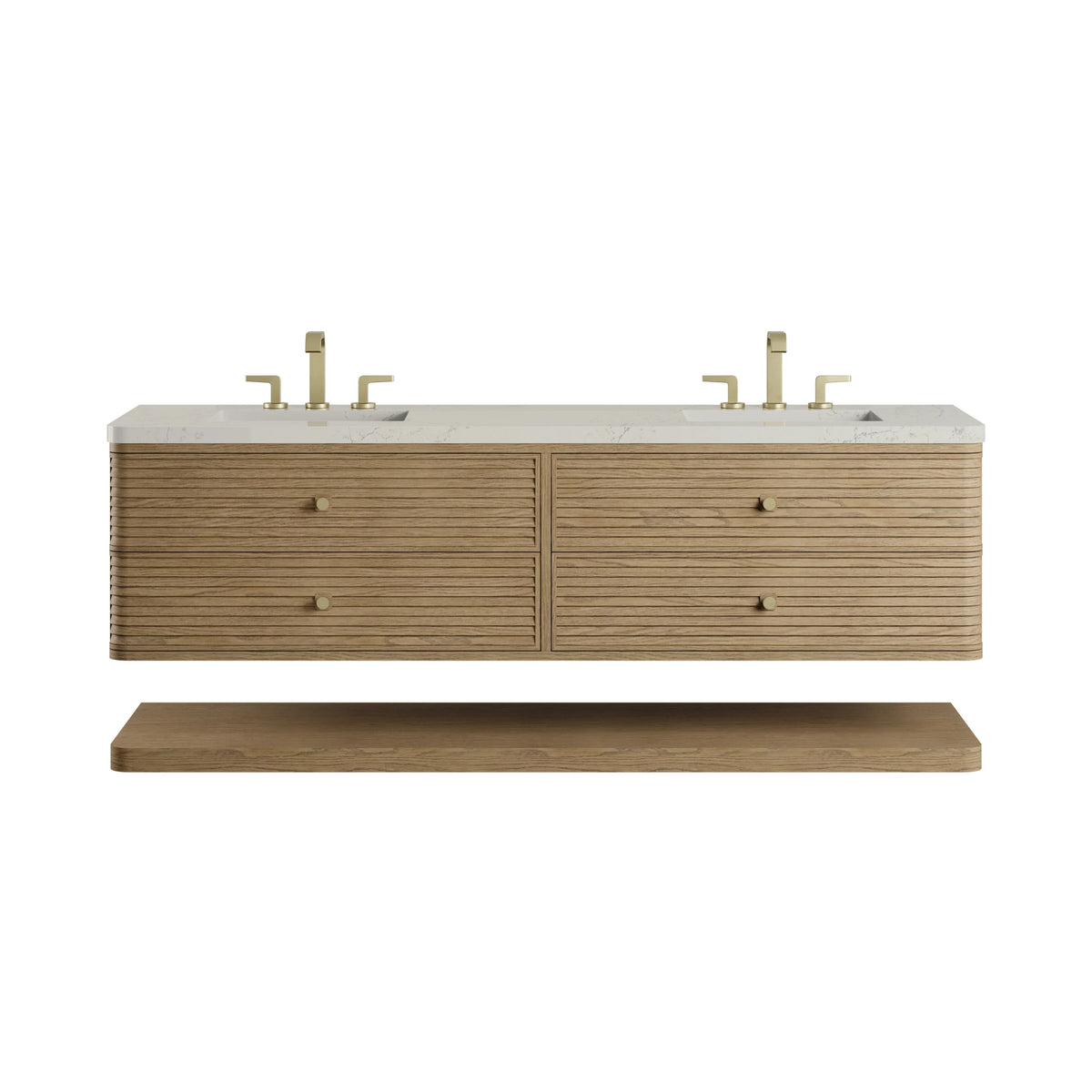 Allamari 72" Double Vanity, Dune Mist w/ 3 CM Siberian Silestone Top w/FreePower Wireless Charger