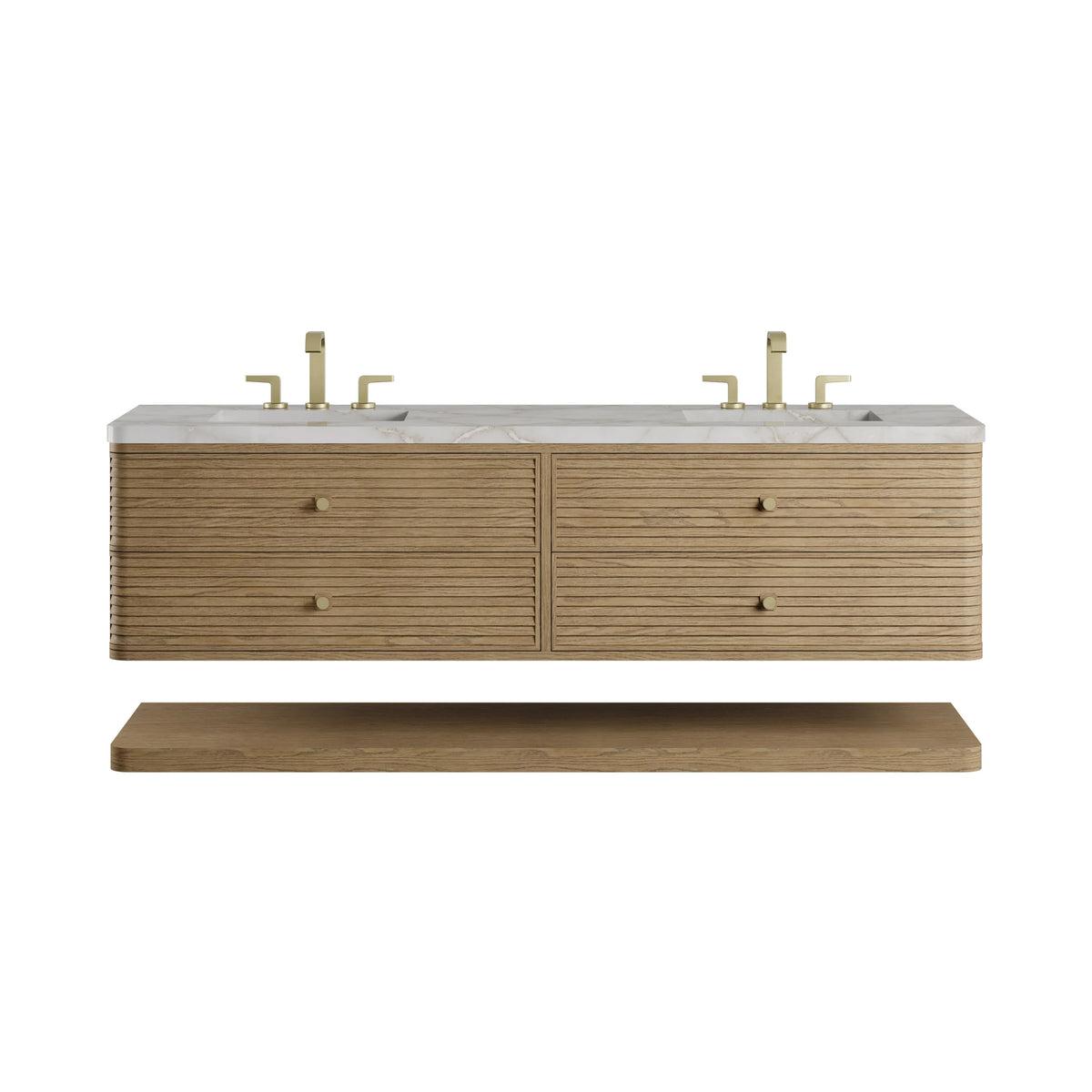 Allamari 72" Double Vanity, Dune Mist w/ 3 CM Victorian Silver Top w/FreePower Wireless Charger
