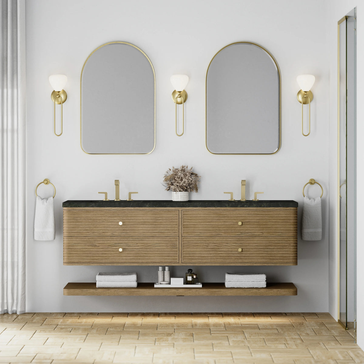 Allamari 72" Double Vanity, Dune Mist w/ 3 CM Phantome Eclos Top, view 3