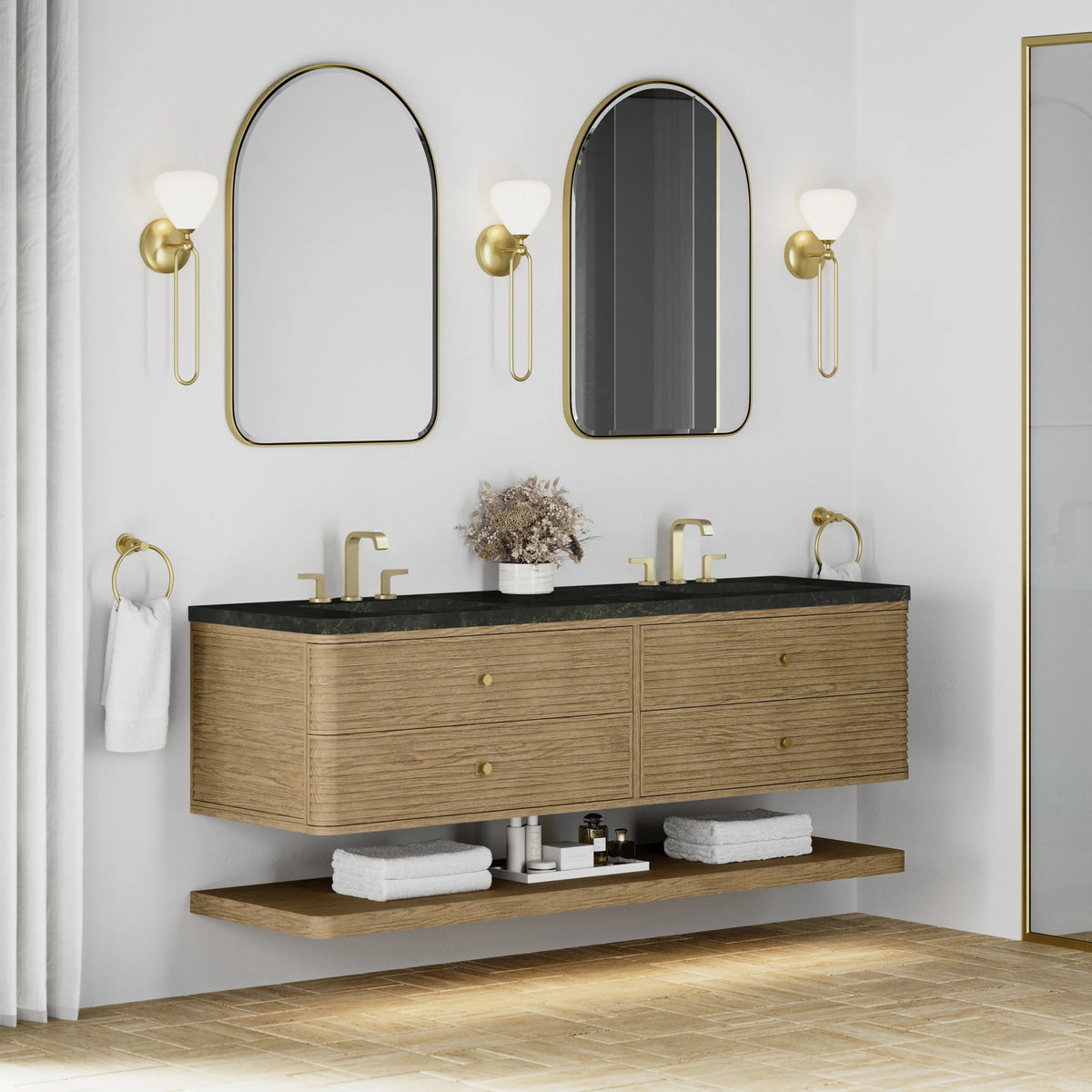 Allamari 72" Double Vanity, Dune Mist w/ 3 CM Phantome Eclos Top, view 4