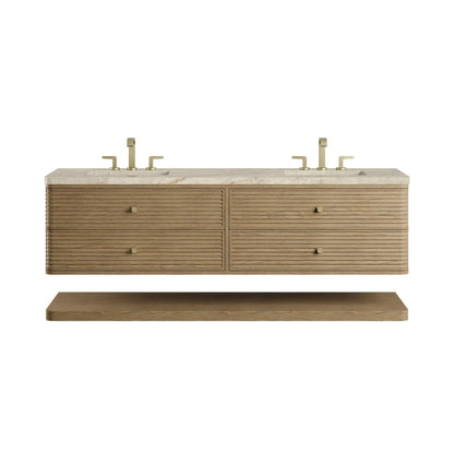 Allamari 72" Double Vanity, Dune Mist w/ 3 CM Tajnar Eclos Top