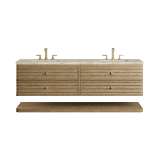 Allamari 72" Double Vanity, Dune Mist w/ 3 CM Tajnar Eclos Top