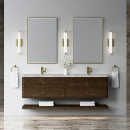 Allamari 72" Double Vanity, Sable w/ Single Hole 3 CM Victorian Silver Silestone Top, view 3