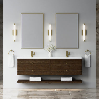 Allamari 72" Double Vanity, Sable w/ Single Hole 3 CM White Zeus Silestone Top, view 4