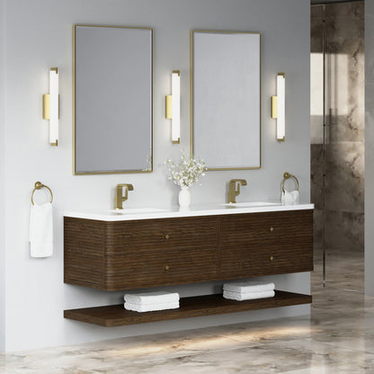 Allamari 72" Double Vanity, Sable w/ Single Hole 3 CM White Zeus Silestone Top, view 7