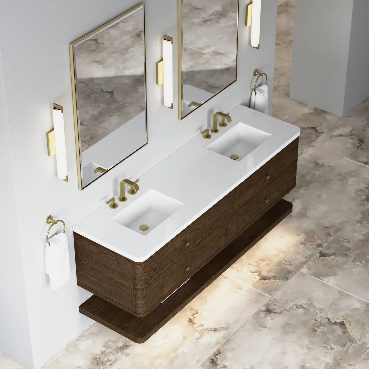 Allamari 72" Double Vanity, Sable w/ 3 CM White Zeus Silestone Top, view 11