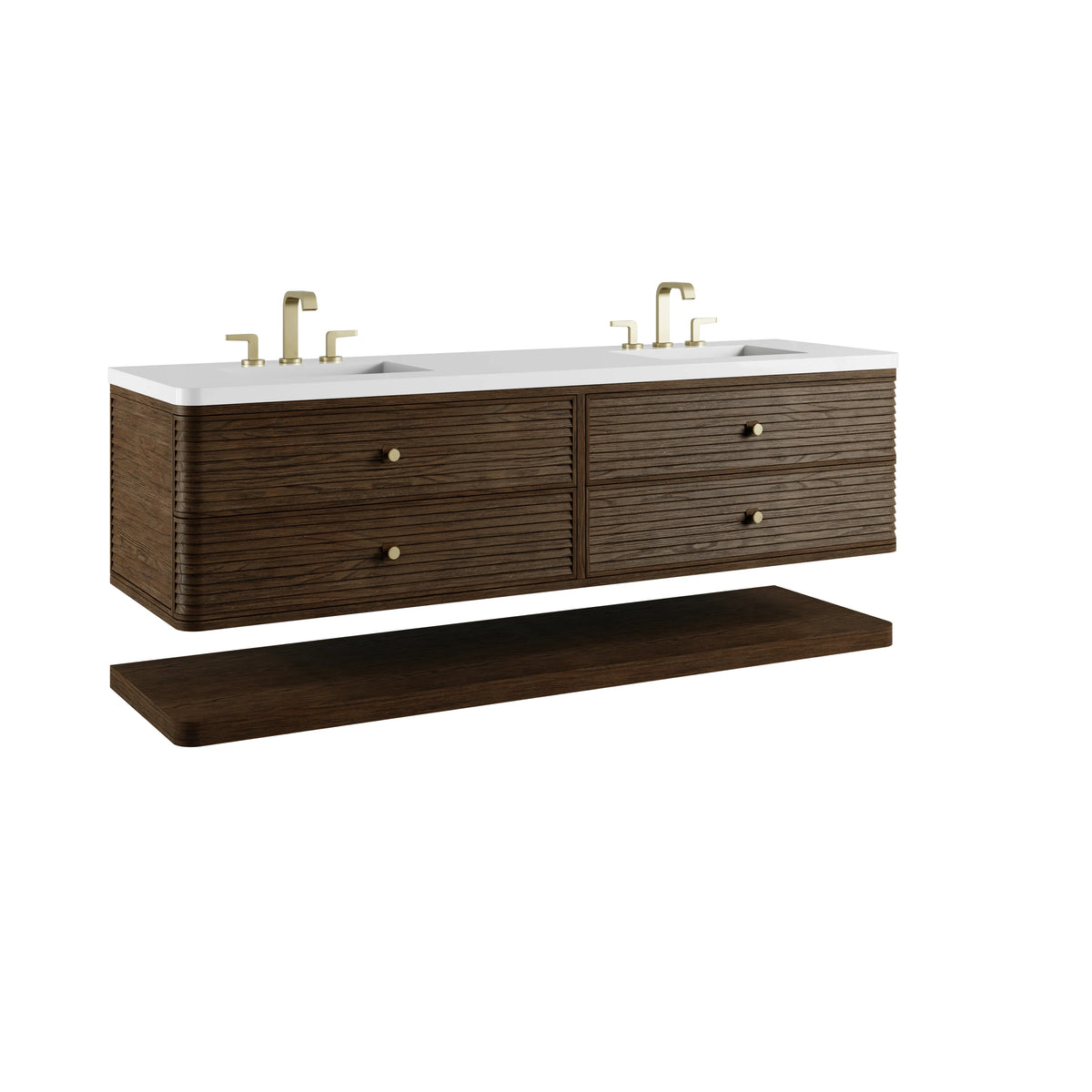 Allamari 72" Double Vanity, Sable w/ 3 CM White Zeus Silestone Top, view 14