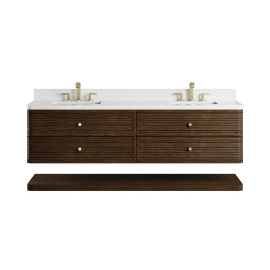 Allamari 72" Double Vanity, Sable w/ 3 CM White Zeus Silestone Top, view 2