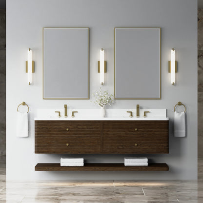 Allamari 72" Double Vanity, Sable w/ 3 CM White Zeus Silestone Top, view 6