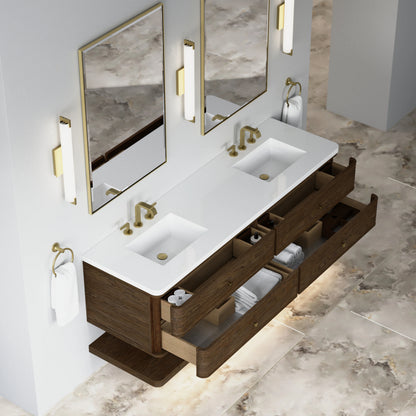 Allamari 72" Double Vanity, Sable w/ 3 CM White Zeus Silestone Top, view 9