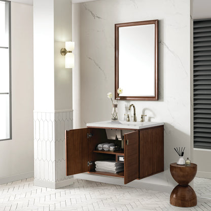 Amberly 30" Single Vanity, Mid-Century Walnut w/ 3 CM Lime Delight Top, view 10