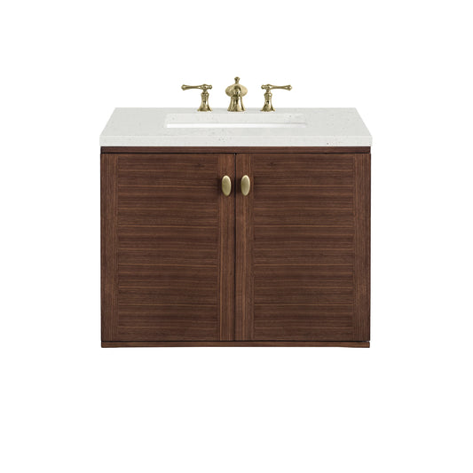 Amberly 30" Single Vanity, Mid-Century Walnut w/ 3 CM Lime Delight Top, view 2