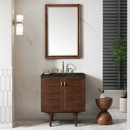 Amberly 30" Single Vanity, Mid-Century Walnut, w/ 3 CM Phantome Eclos Top, view 5