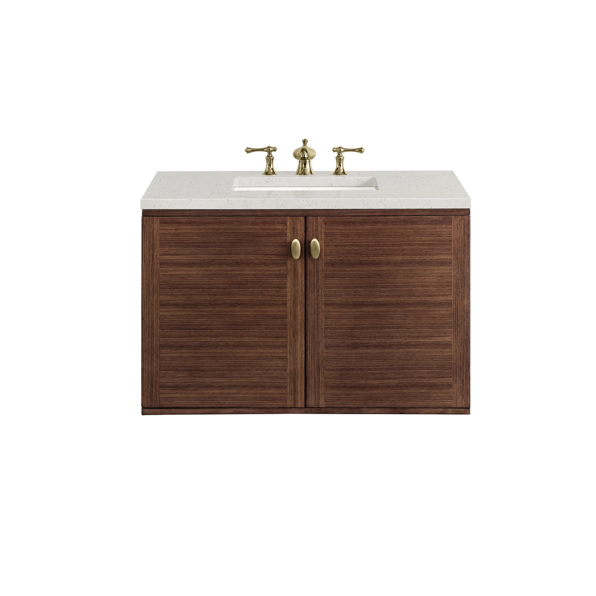 Amberly 36" Single Vanity, Mid-Century Walnut w/ 3 CM Lime Delight Top, view 2