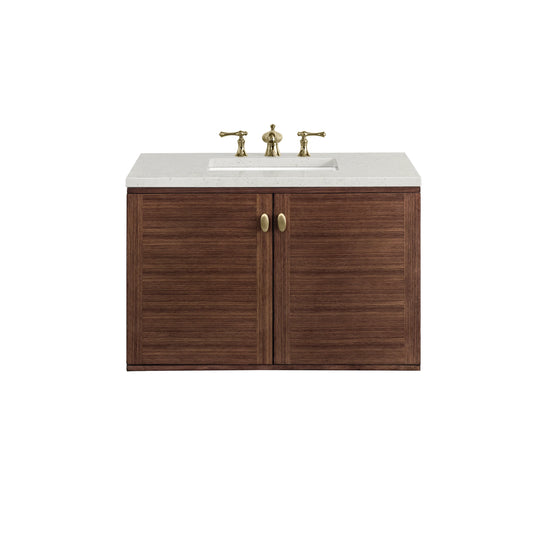 Amberly 36" Single Vanity, Mid-Century Walnut w/ 3 CM Lime Delight Top, view 2