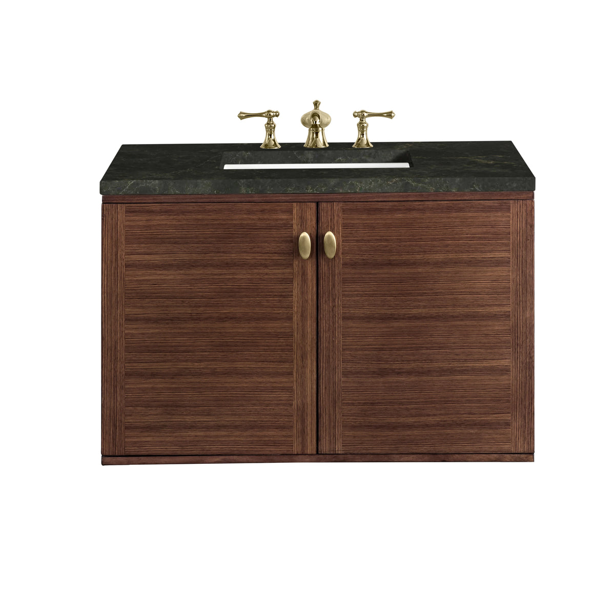 Amberly 36" Single Vanity, Mid-Century Walnut, w/ 3 CM Phantome Eclos Top, view 2