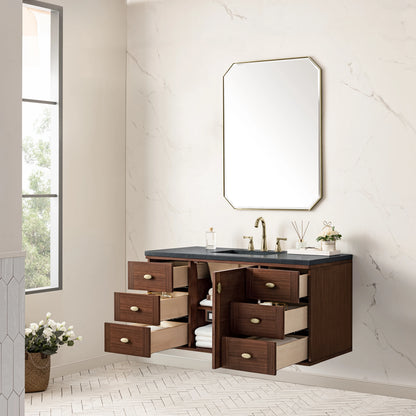 Amberly 48" Single Vanity, Mid-Century Walnut w/ 3 CM Charcoal Soapstone Top, view 12