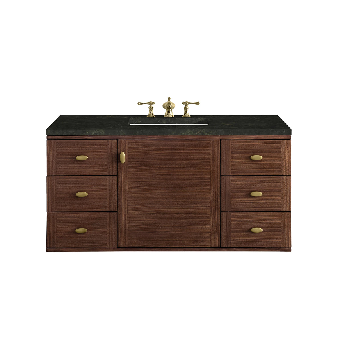 Amberly 48" Single Vanity, Mid-Century Walnut, w/ 3 CM Phantome Eclos Top, view 2