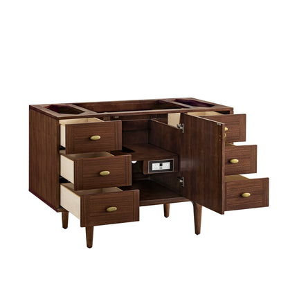 Amberly 48" Single Vanity, Mid-Century Walnut w/ 3 CM Eternal Jasmine Pearl Top w/FreePower Wireless Charger, view 13