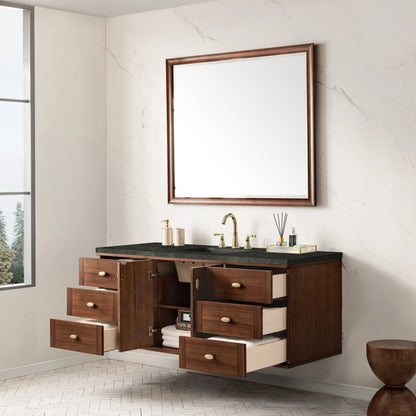 Amberly 60" Single Vanity, Mid-Century Walnut, w/ 3 CM Phantome Eclos Top, view 10