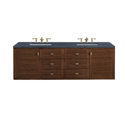 Amberly 72" Double Vanity, Mid-Century Walnut w/ 3 CM Charcoal Soapstone Top, view 2