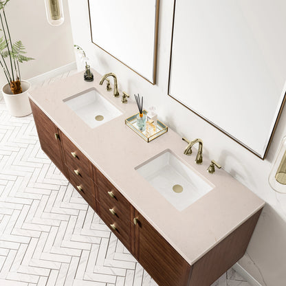 Renovate for Less Atlanta Amberly 72" Double Vanity, Mid-Century Walnut w/ 3 CM Eternal Marfil Top, view 12