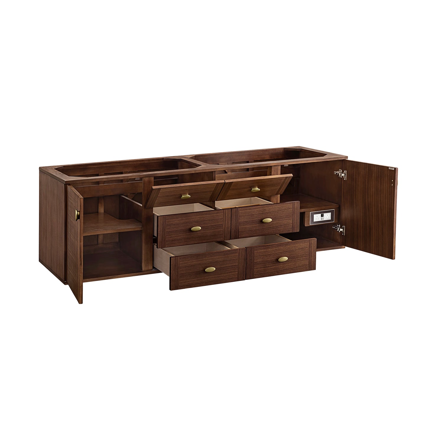 Renovate for Less Atlanta Amberly 72" Double Vanity, Mid-Century Walnut w/ 3 CM Eternal Marfil Top, view 14