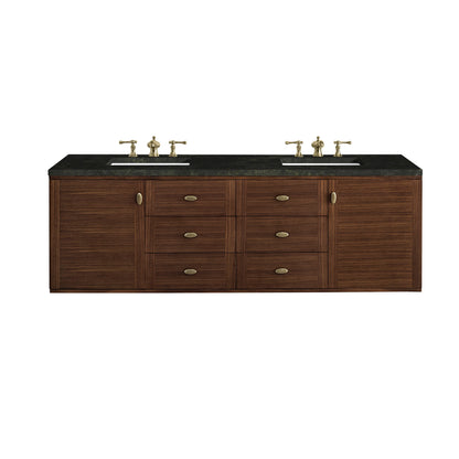 Amberly 72" Double Vanity, Mid-Century Walnut, w/ 3 CM Phantome Eclos Top, view 2