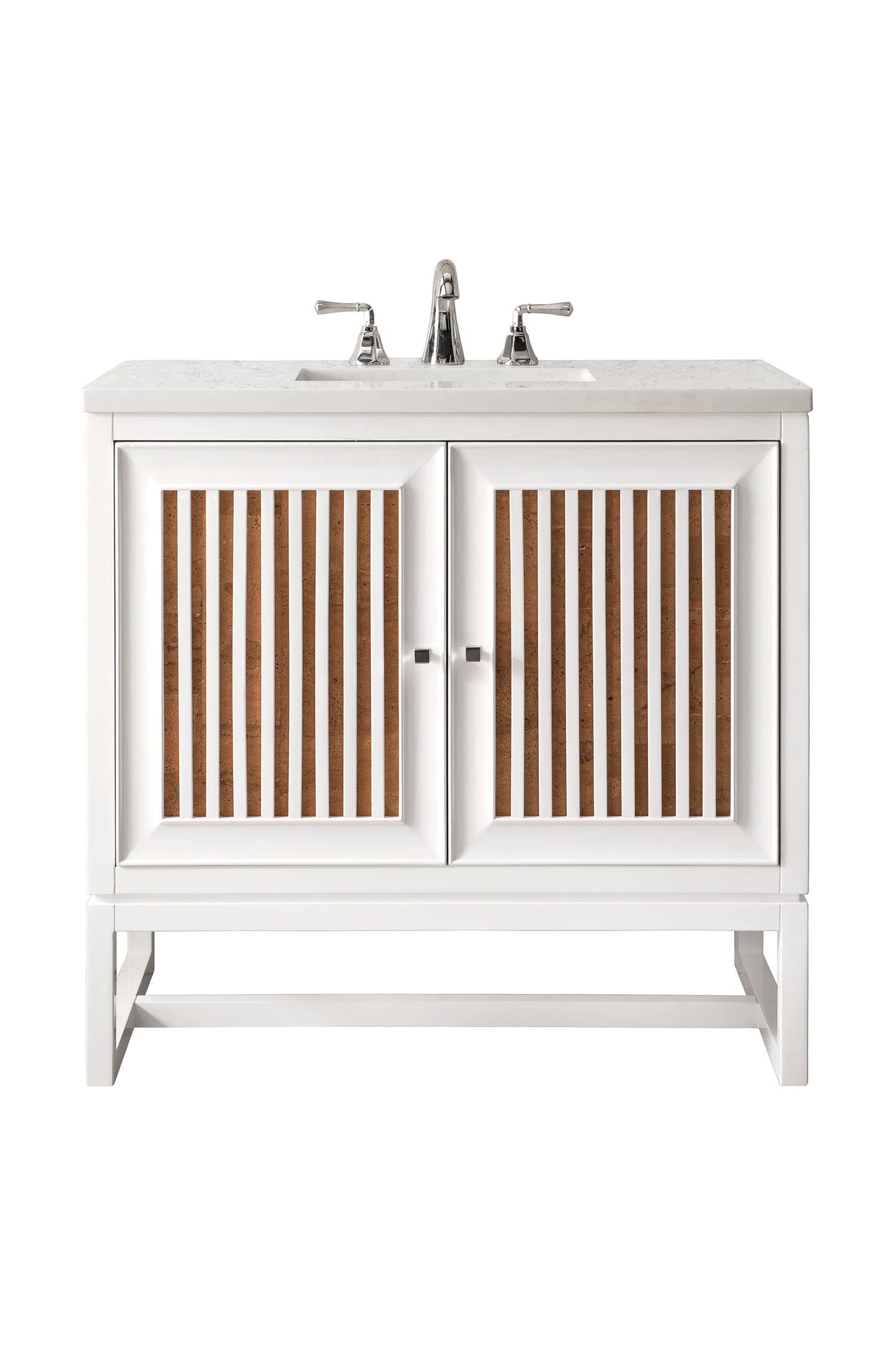 Renovate for Less Atlanta Athens 30" Single Vanity, Glossy White w/ 3 CM Carrara White Top