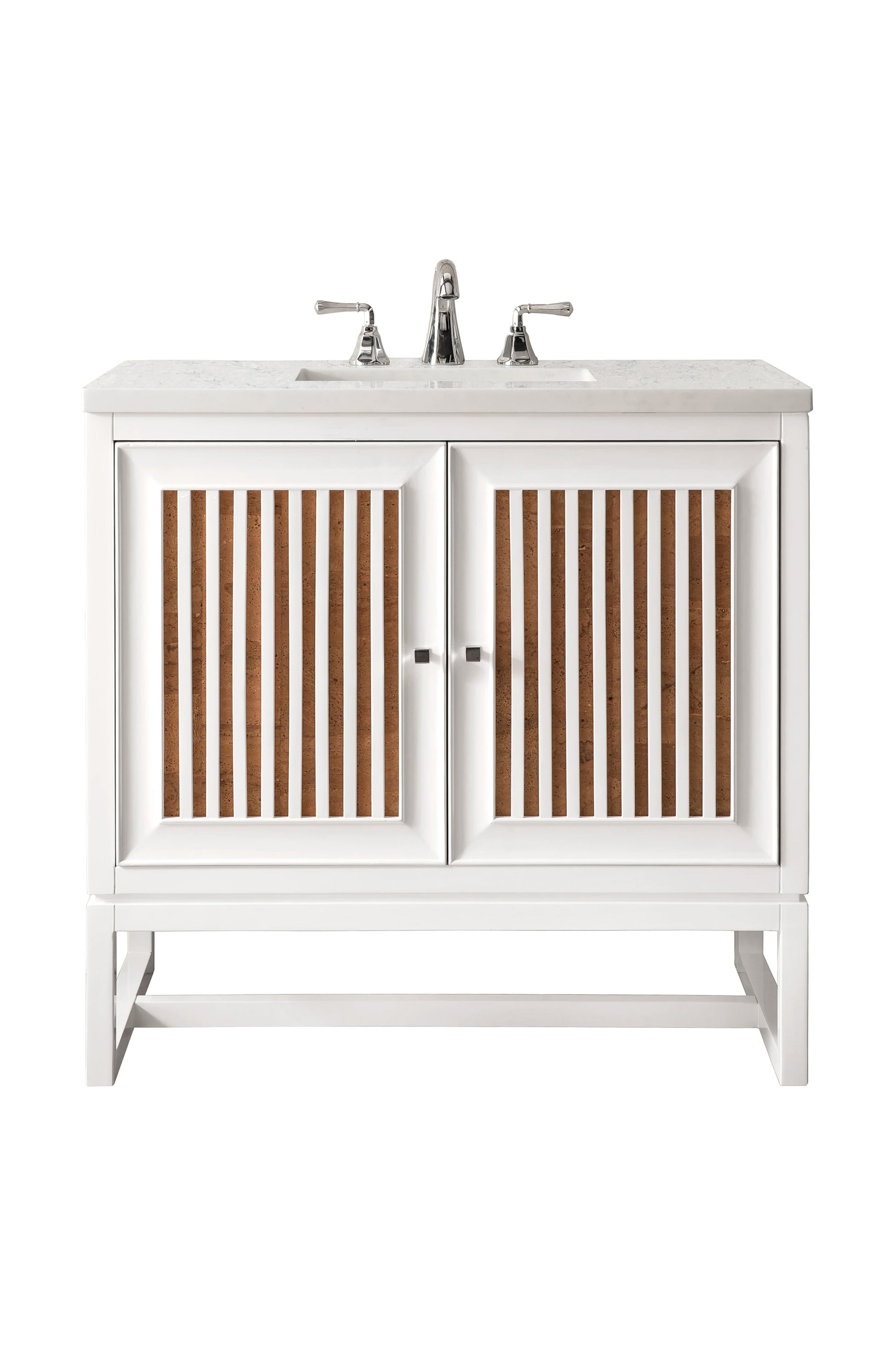 Renovate for Less Atlanta Athens 30" Single Vanity, Glossy White w/ 3 CM Carrara White Top