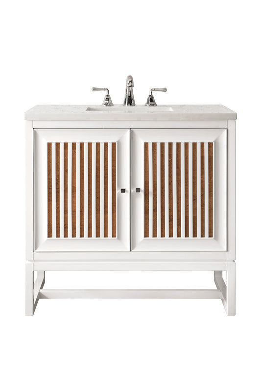 Renovate for Less Atlanta Athens 30" Single Vanity, Glossy White w/ 3 CM Carrara White Top