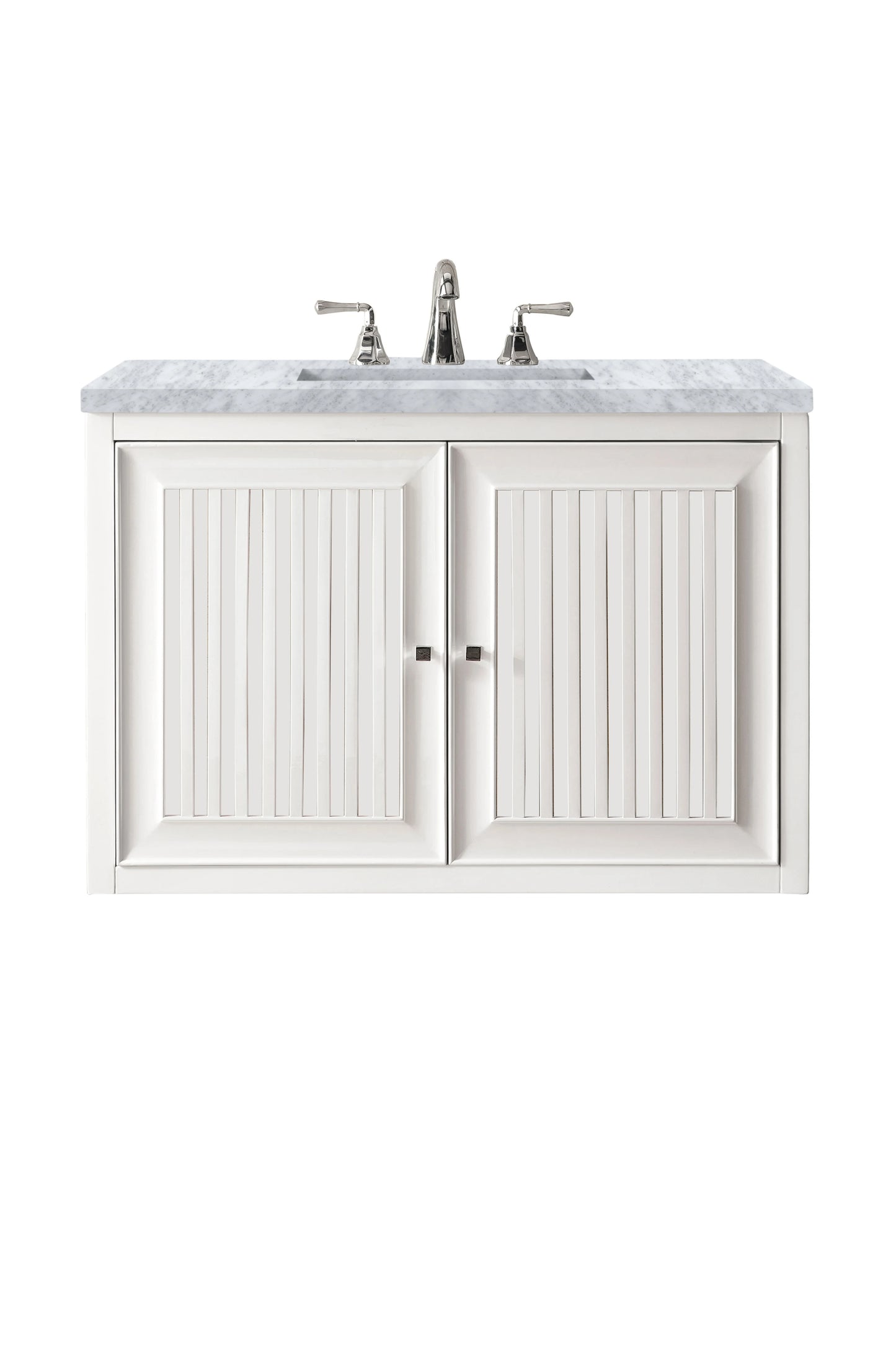 Renovate for Less Atlanta Athens 30" Single Vanity, Glossy White w/ 3 CM Carrara White Top, view 2