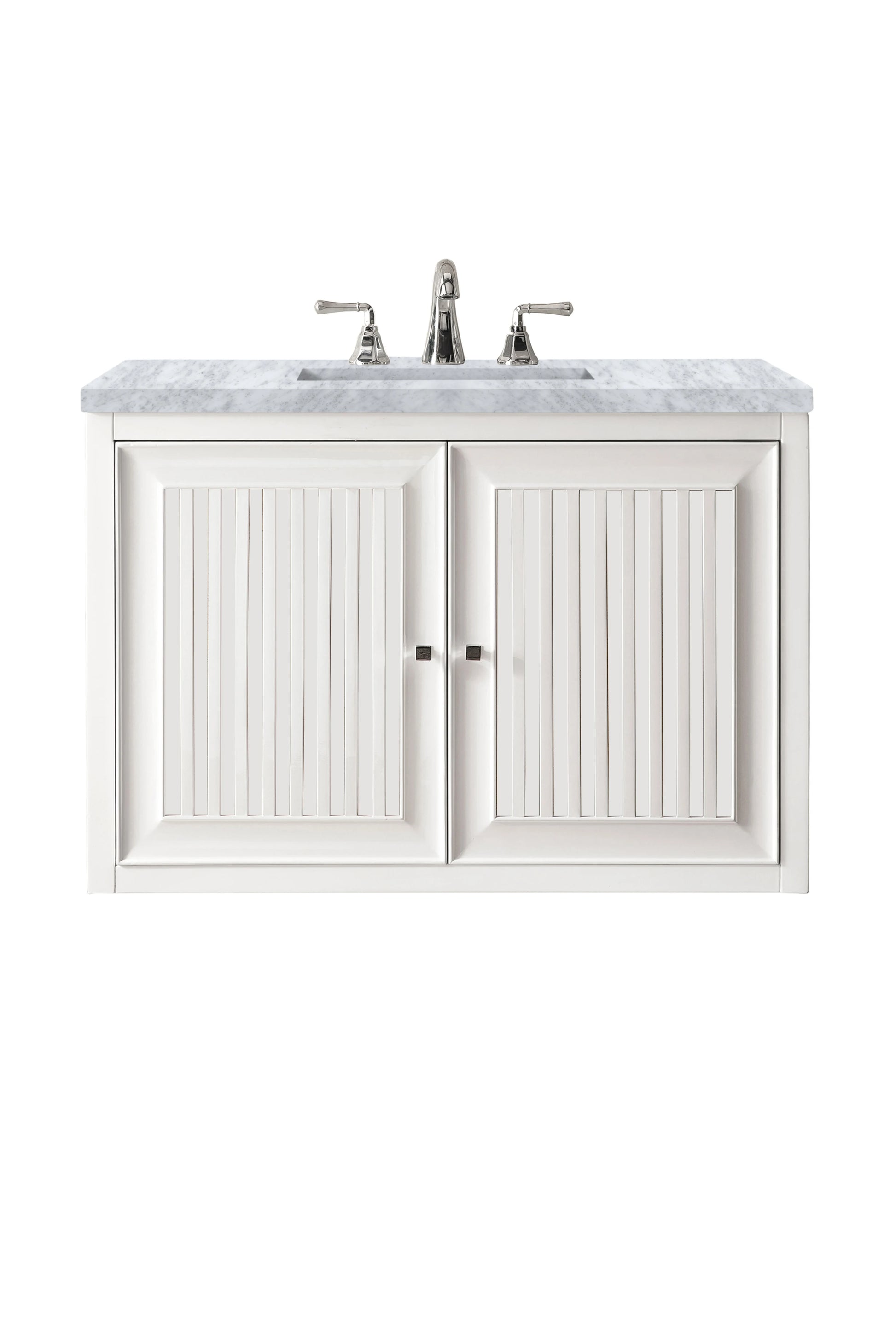 Renovate for Less Atlanta Athens 30" Single Vanity, Glossy White w/ 3 CM Carrara White Top, view 2