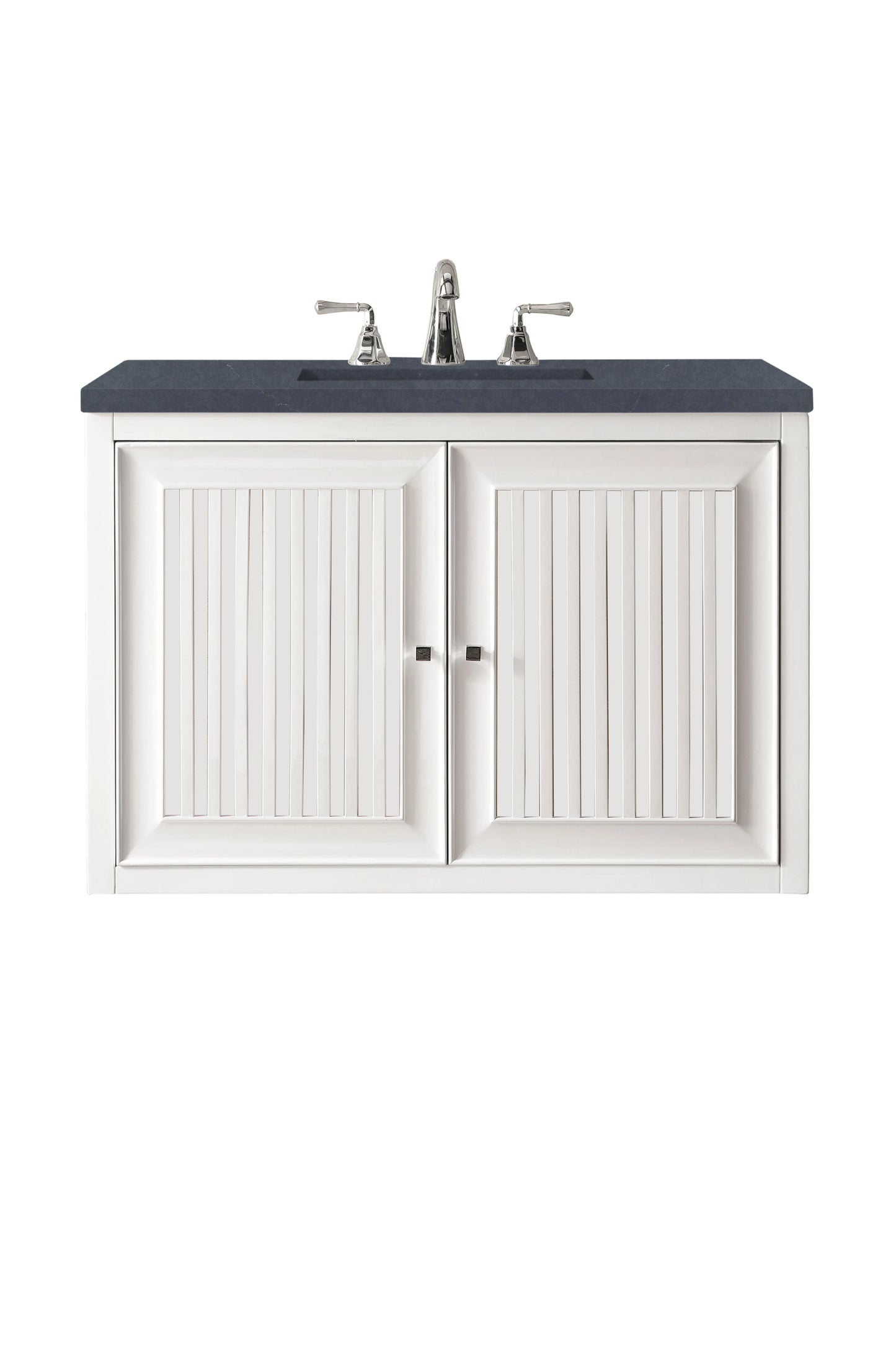 Renovate for Less Atlanta Athens 30" Single Vanity, Glossy White w/ 3 CM Charcoal Soapstone Silestone Top, view 2